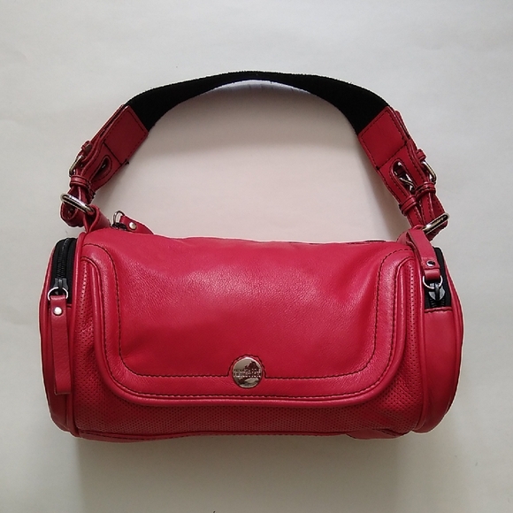 Kenneth Cole Reaction Vibrant Red leather Shoulder Bag - Picture 1 of 7
